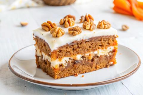 Морковный торт со сметанным кремом получается вкусным