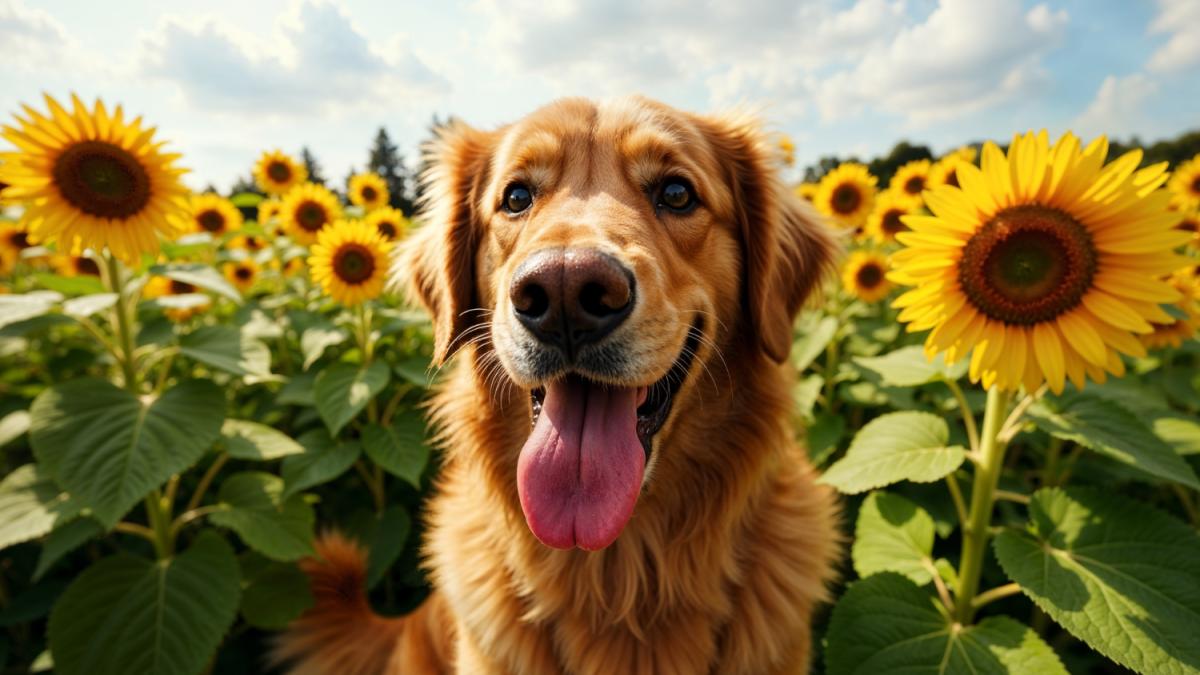 Золотистый ретривер в поле