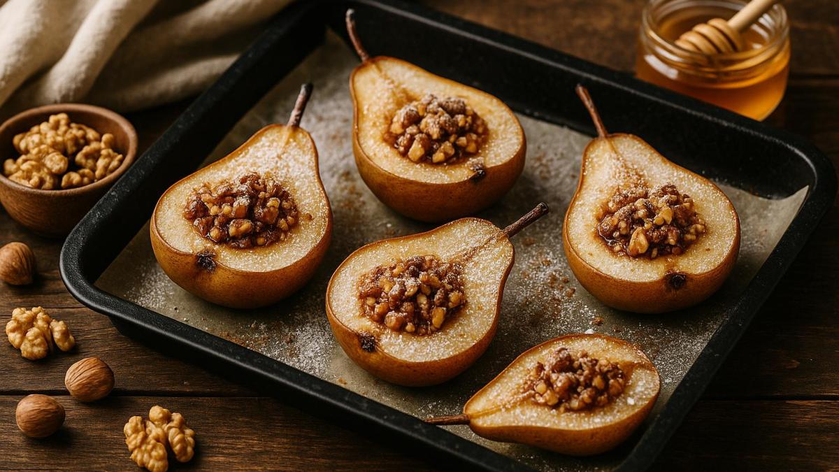 Запечённые груши с орехами