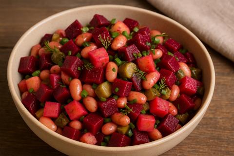 Рецепт салата с фасолью, кукурузой и домашними сухариками требует минимального времени — повар