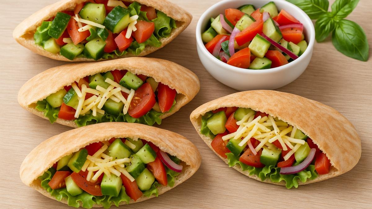 Пита с начинкой из овощей и сыра Пита с начинкой из овощей и сыра