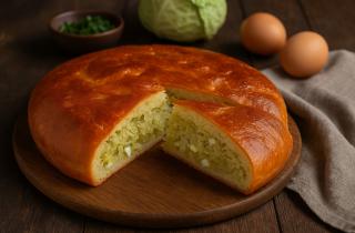 Пирог с капустой и грибами можно приготовить на дрожжевом или слоёном тесте