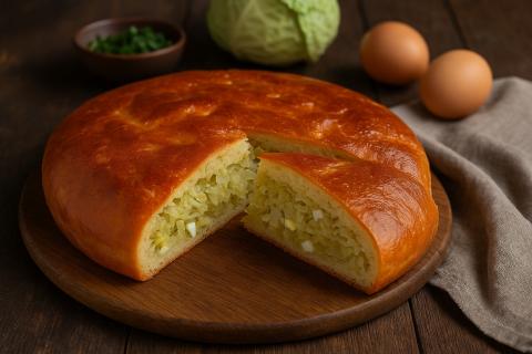 Пирог с капустой и грибами можно приготовить на дрожжевом или слоёном тесте