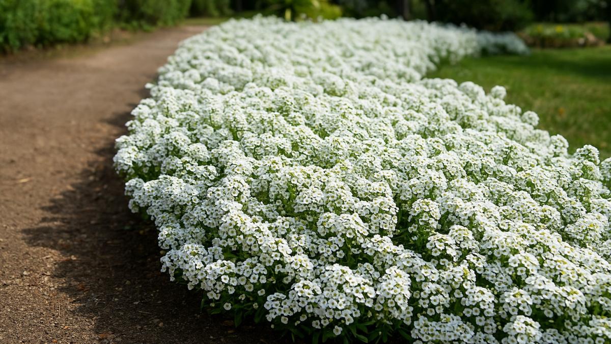 Белоснежный алиссум в саду