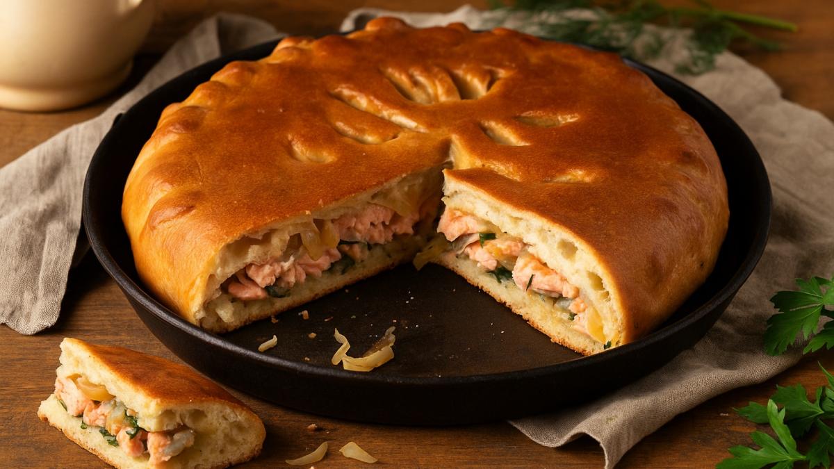 Пирог с горбушей и луком Пирог с горбушей и луком