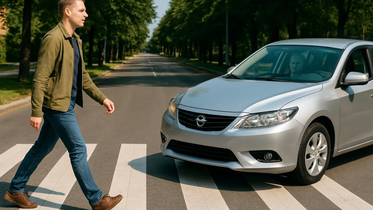 Пешеход переходит дорогу