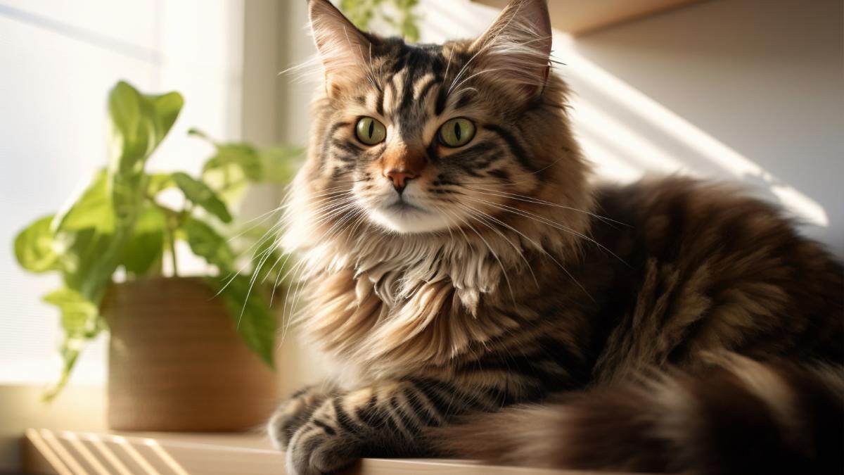 Прекрасная кошка отдыхает в помещении