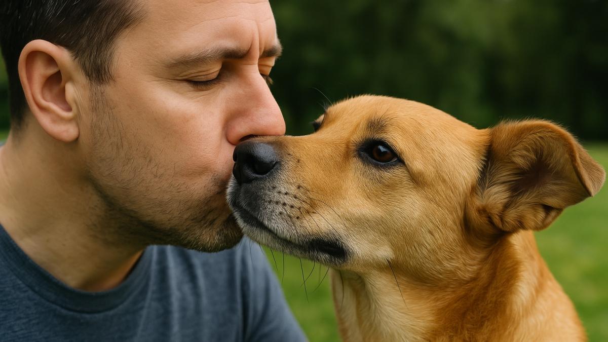 мужчина и собака