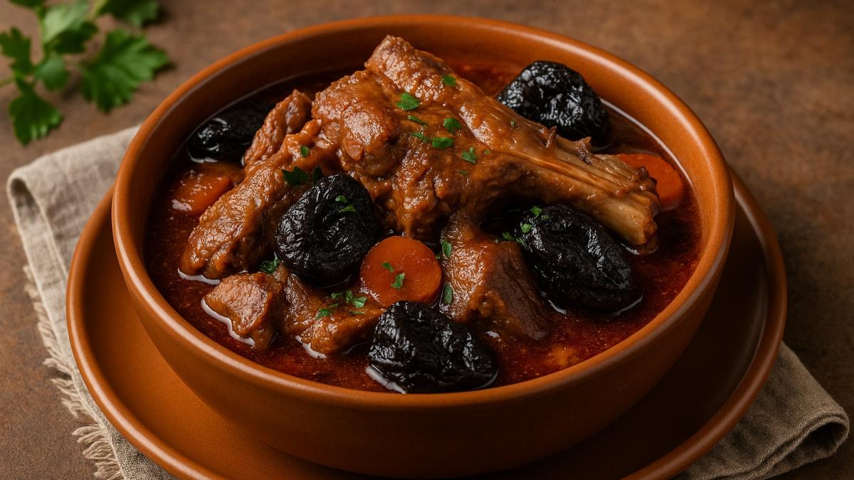 Тушёная баранина с черносливом