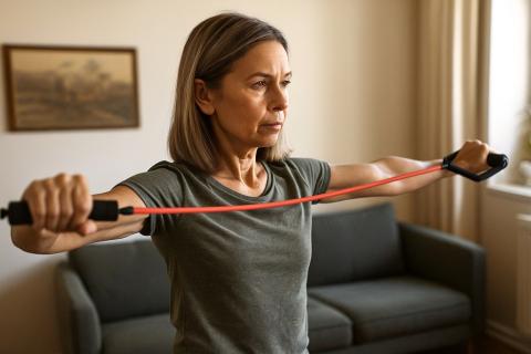 Домашние упражнения с резинкой и гантелями помогают укрепить мышцы без спортзала — фитнес-эксперты