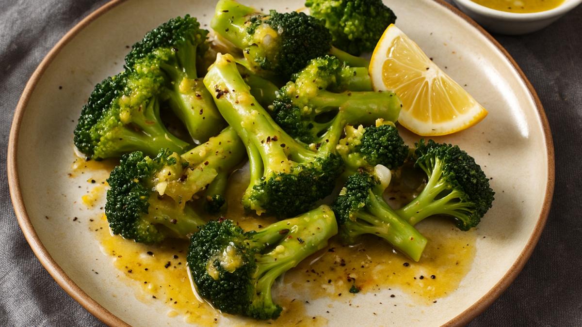 Брокколи на пару с лимонным соусом